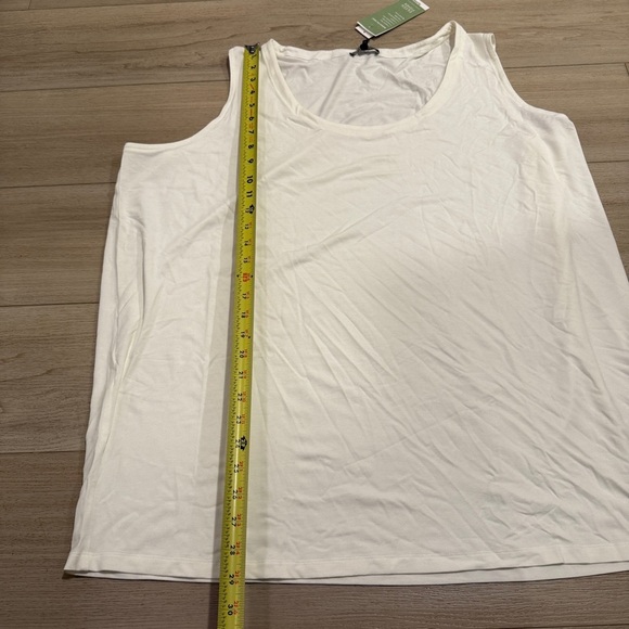 New NWT Eileen Fisher Cami Tank Shell White Viscose Stretch Jersey Size 3X Rayon - Picture 9 of 9